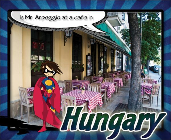 Where in the World is Mr. Arpeggion Practice Motivation Game Sample Postcard - Hungary