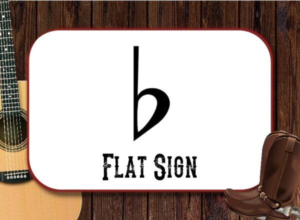 Don't Fret Music Terms and Symbols Sample Calling Card - Picture of Flat Sign