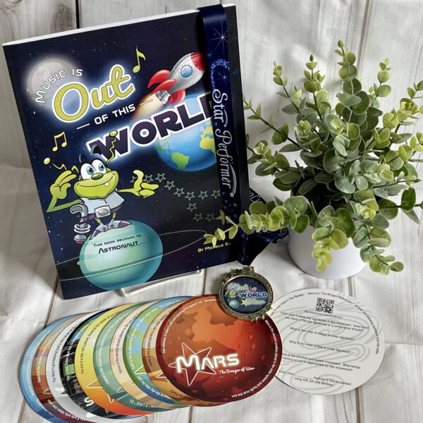 Music is Out of This World Practice Motivation Program and Game - Assignment Book, Planet Cards and Medal