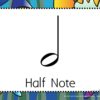 Legato Lake Music Terms and Symbols Classroom Game Sample Calling Card - Picture of Half Note