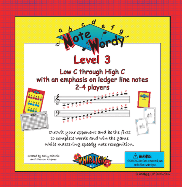 NoteWordy 3 Music Note Game Cover - Emphasis on Ledger Lines