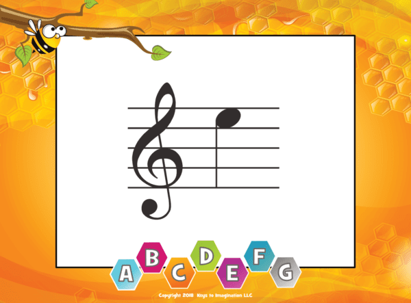 Spelling Bee Note Game Sample Calling Card Treble Clef E