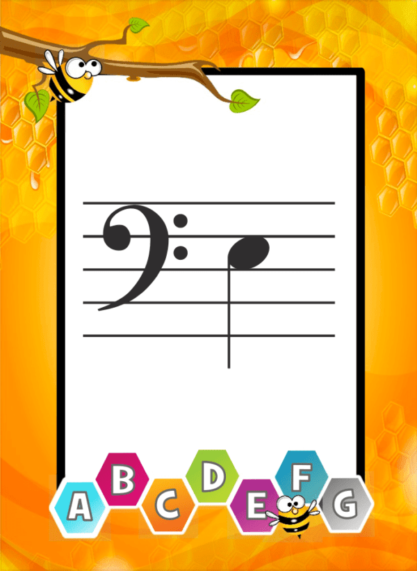 Spelling Bee Note Game Sample Card Bass Clef