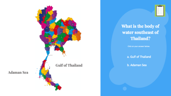 Are We There Yet World Music Program - Thailand Map Question Sample Slide
