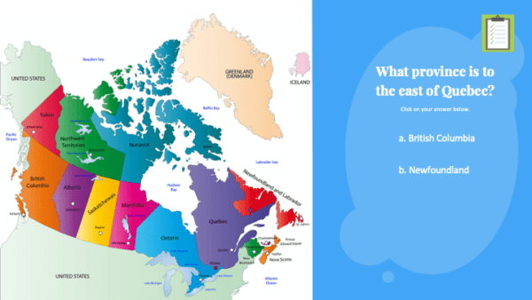 Are We There Yet World Music Program - Canada Map Question Sample Slide
