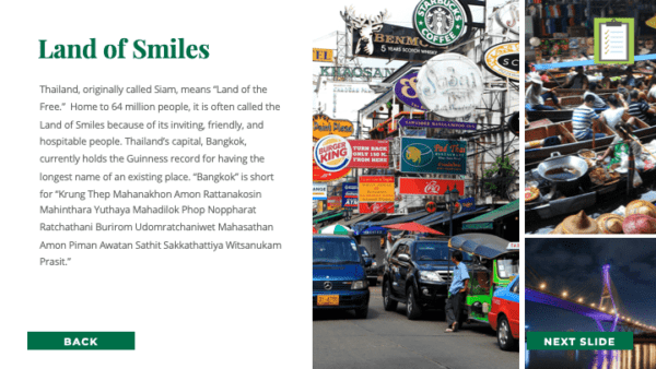 Are We There Yet World Music Program - Thailand Land of Smiles Sample Slide
