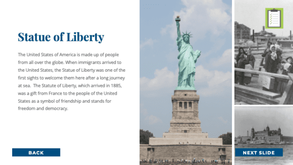 Are We There Yet World Music Program - United States of America (USA) Statue of Liberty Sample Slide