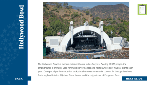Are We There Yet World Music Program - United States of America (USA) Hollywood Bowl Sample Slide