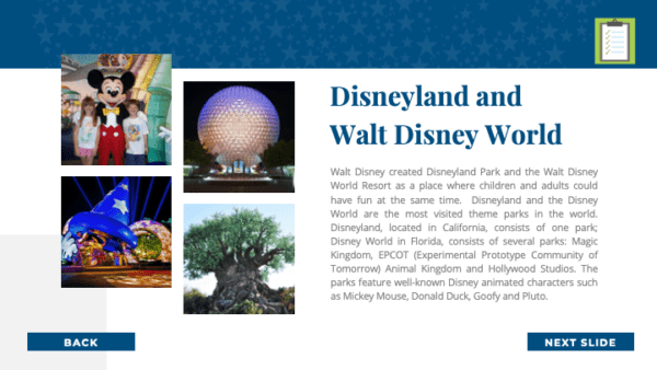 Are We There Yet World Music Program - United States of America (USA)Disneyland Sample Slide