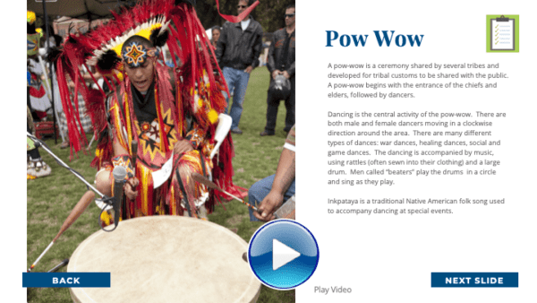 Are We There Yet World Music Program - United States of America (USA) Pow Wow Sample Slide