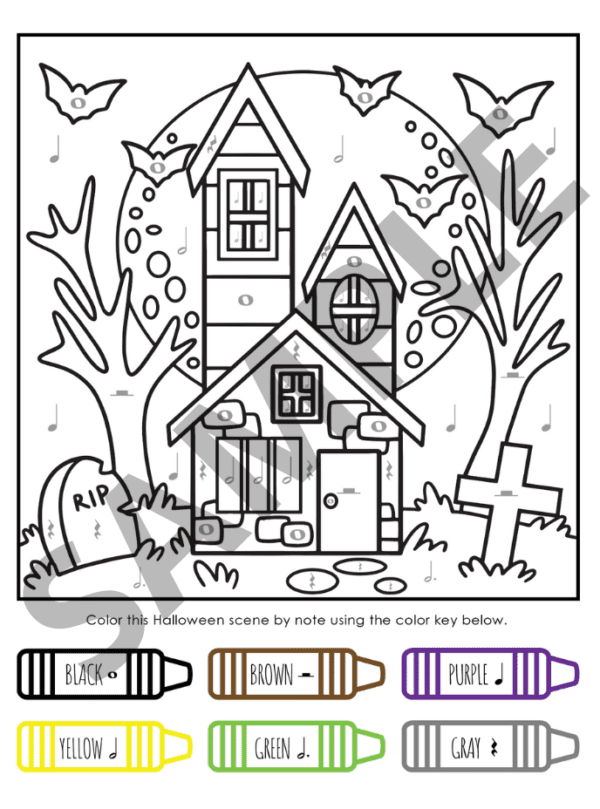 Halloween Music Activities Sample Coloring Page