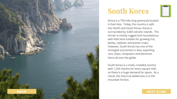 Are We There Yet World Music Program - South Korea Tourism Sample Slide