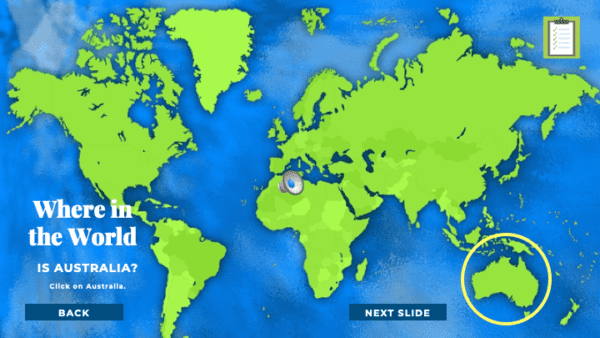 Are We There Yet World Music Program - Australia Map Sample Slide